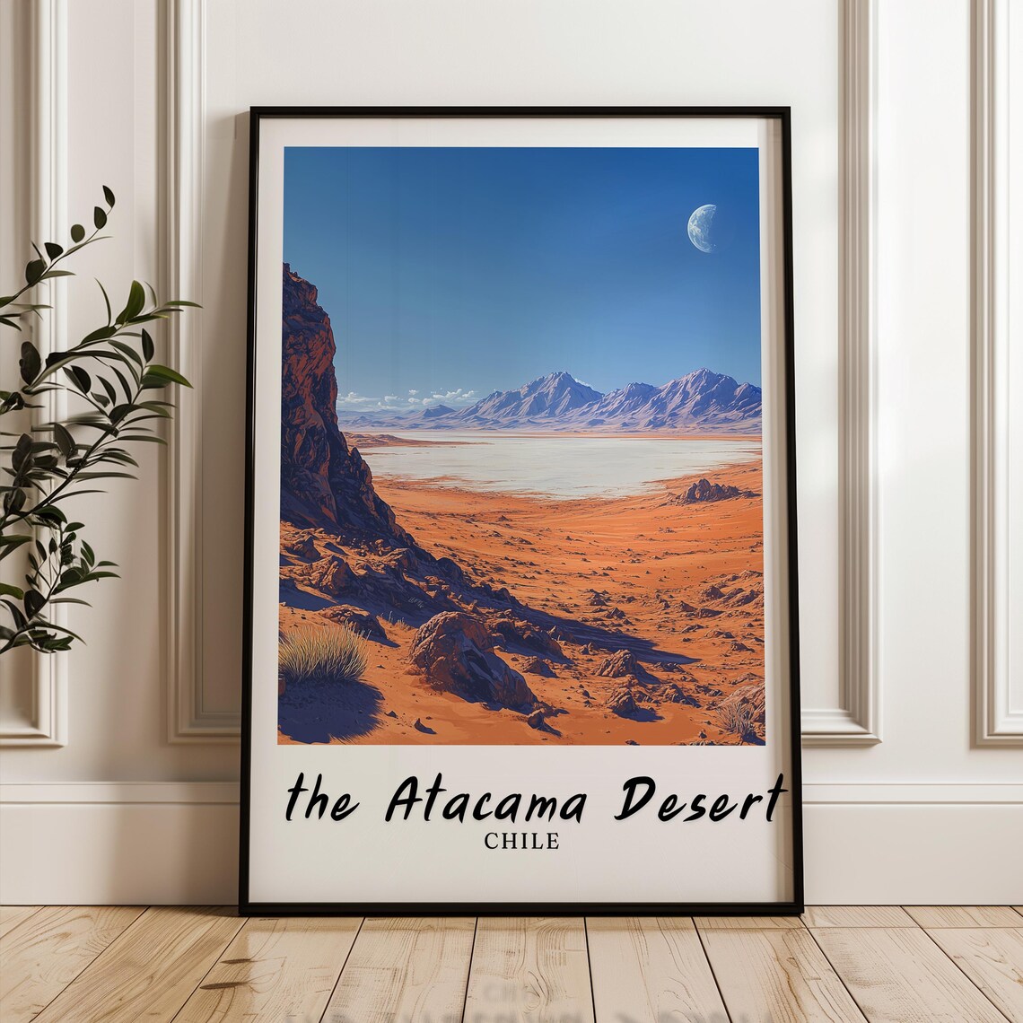 Atacama Desert Travel Poster, Chile Illustration