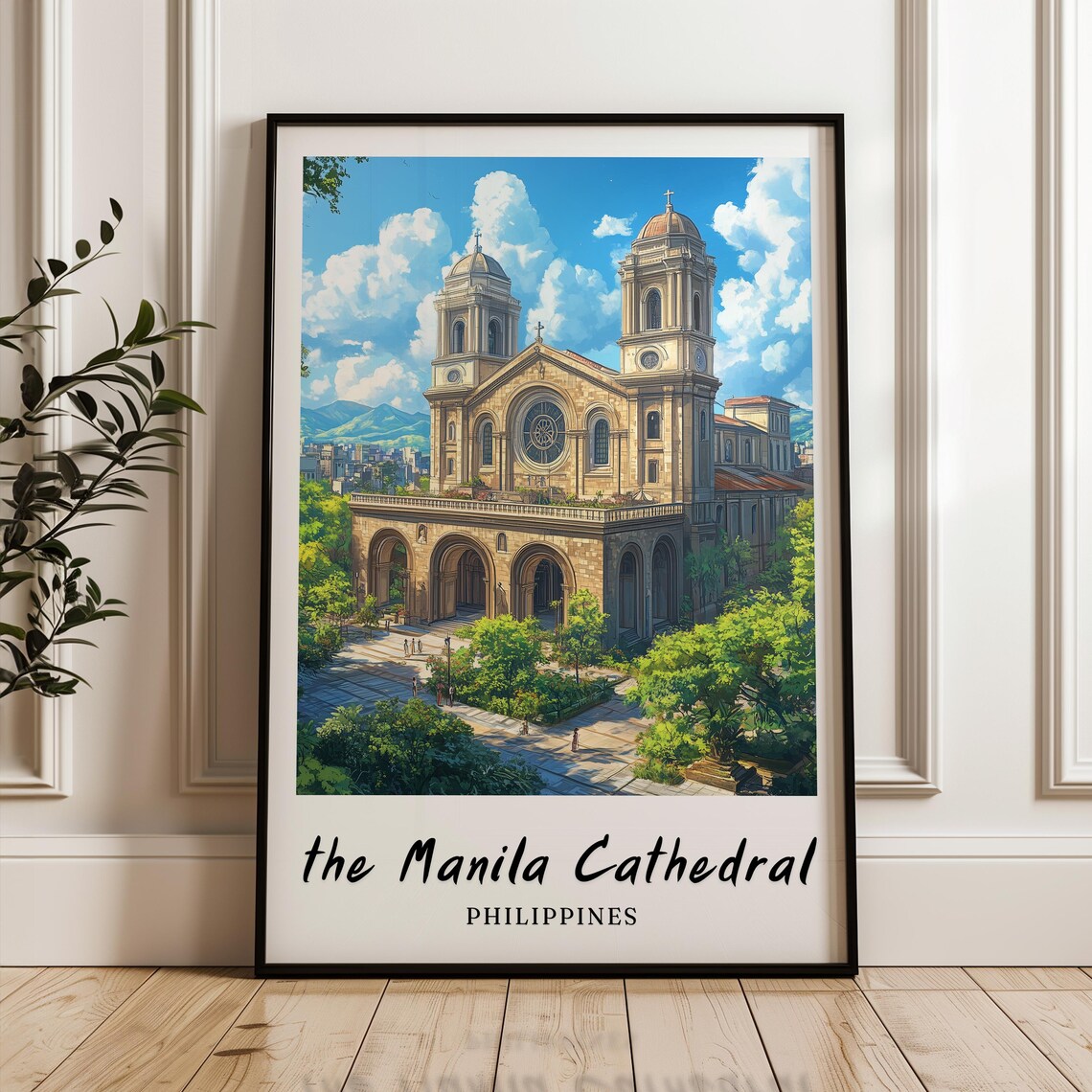 The Manila Cathedral, Philippines Travel Poster