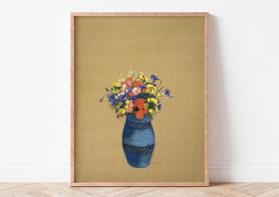 Odilon Redon Vase of Flowers Wildflower Bouquet Symbolist Art Poster