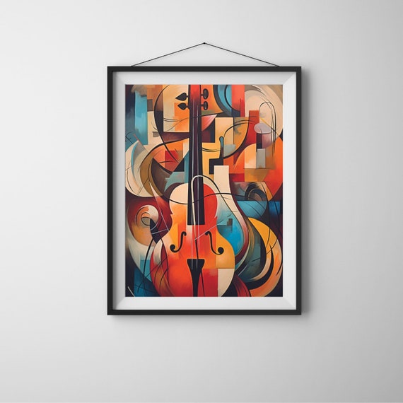 Abstract Music Instruments Wall Art Poster Instrument Print Colorful Modern