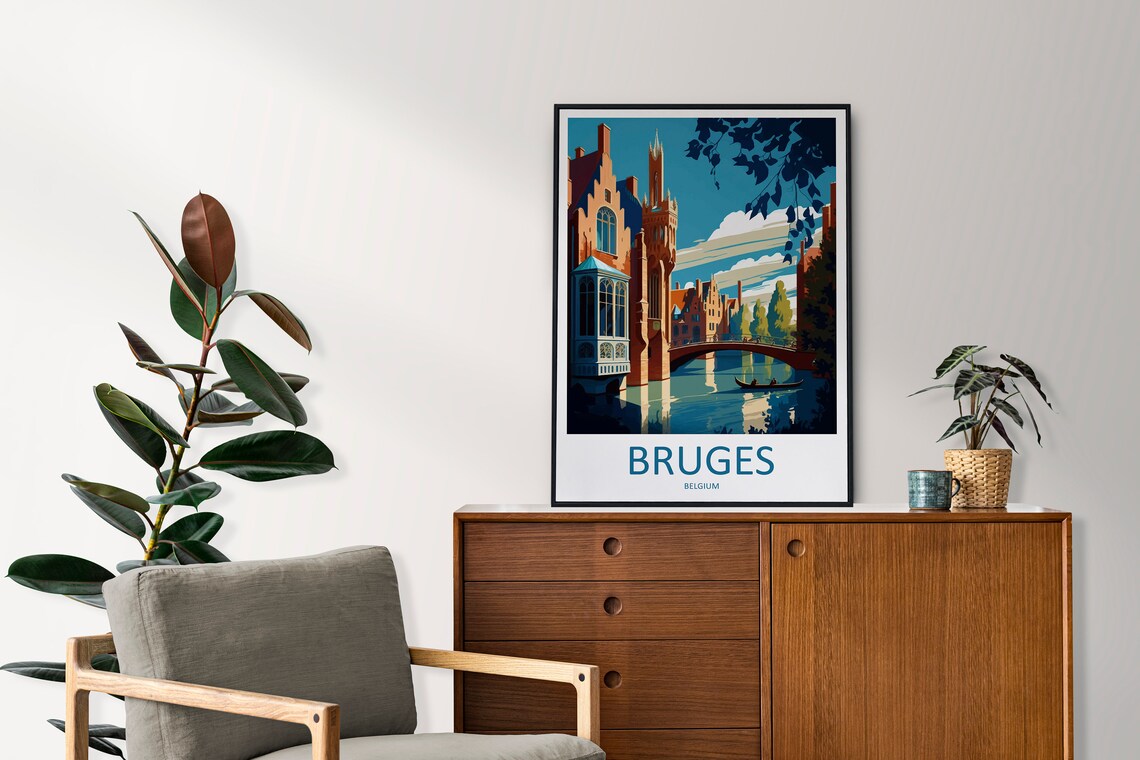 Bruges Travel Print Gift For Art Lovers Poster - Image 2