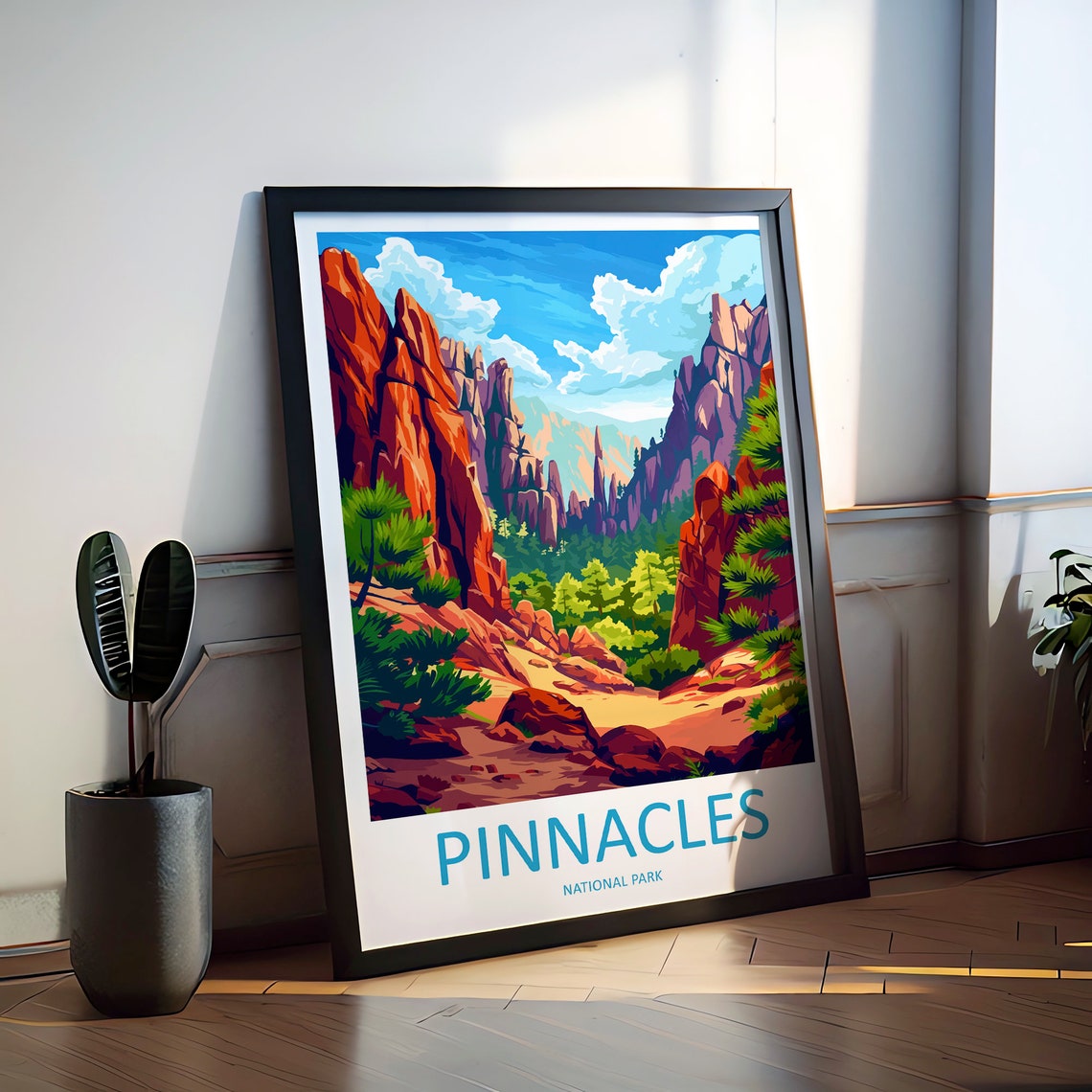 Pinnacles National Park Red Rock Spires Canyon Travel Poster - Image 2