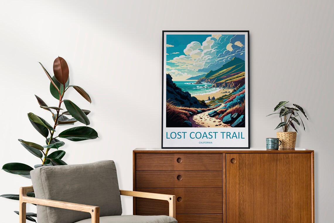 Lost Coast Trail Travel Poster, California Adventure - Image 2