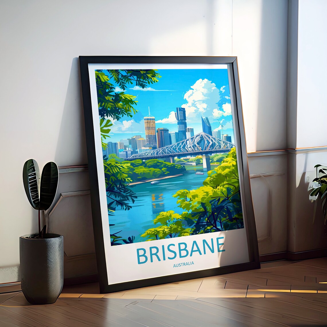 Brisbane Gift Art Lovers Travel Poster - Image 2