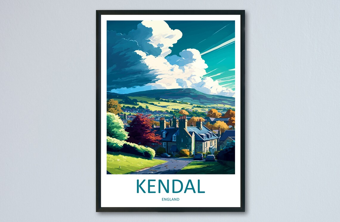 Kendal Travel Poster, England Town Wall Art