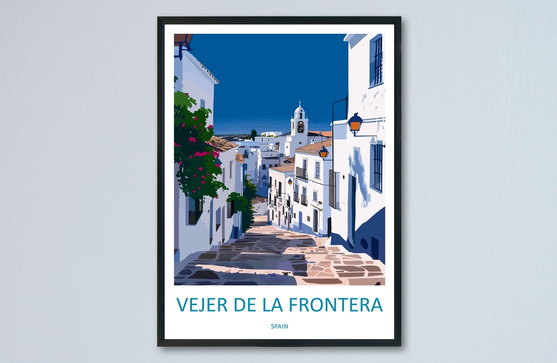 Vejer De La Frontera Travel Poster, Spain Wall Art