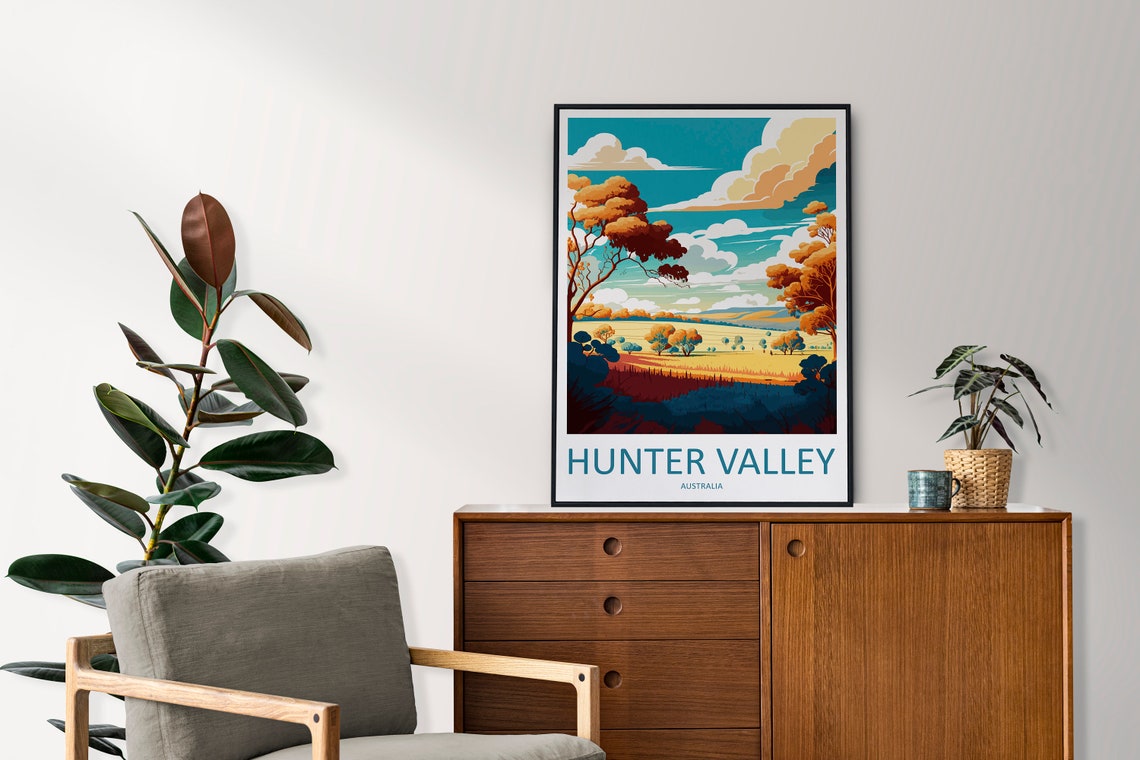Hunter Valley Australia Golden Wine Country Valley Trees Poster - Image 2
