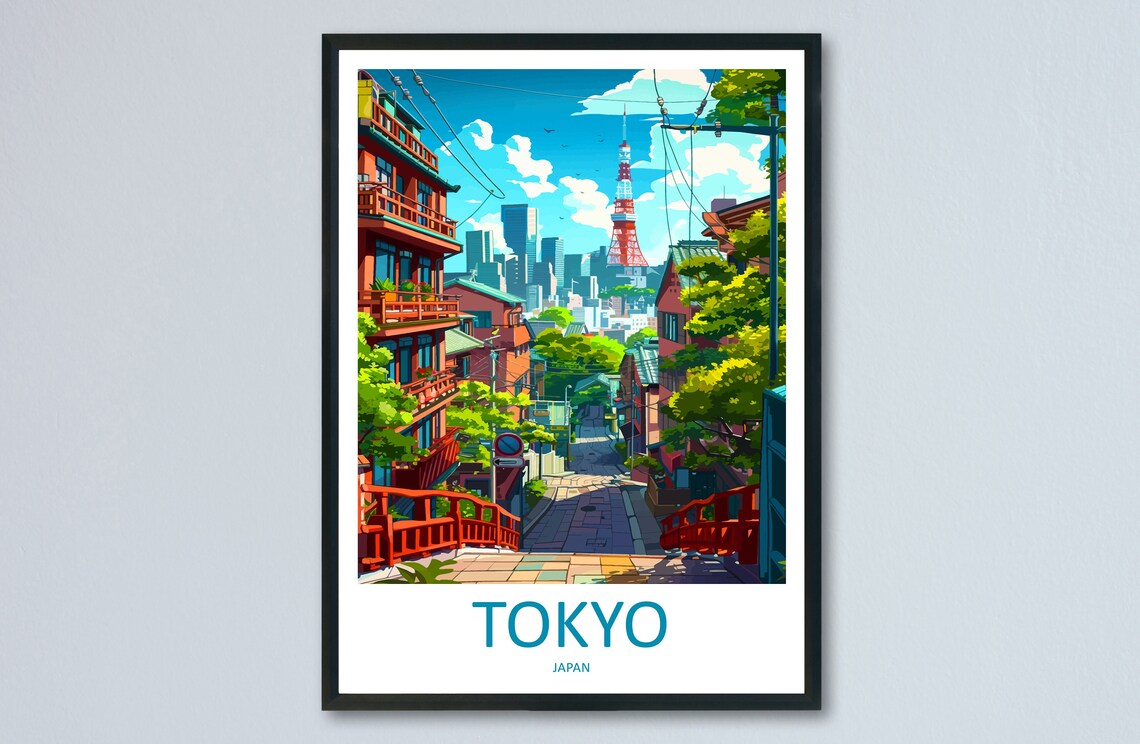 Tokyo Japan Travel Poster, Travel Gift for Japan Lovers