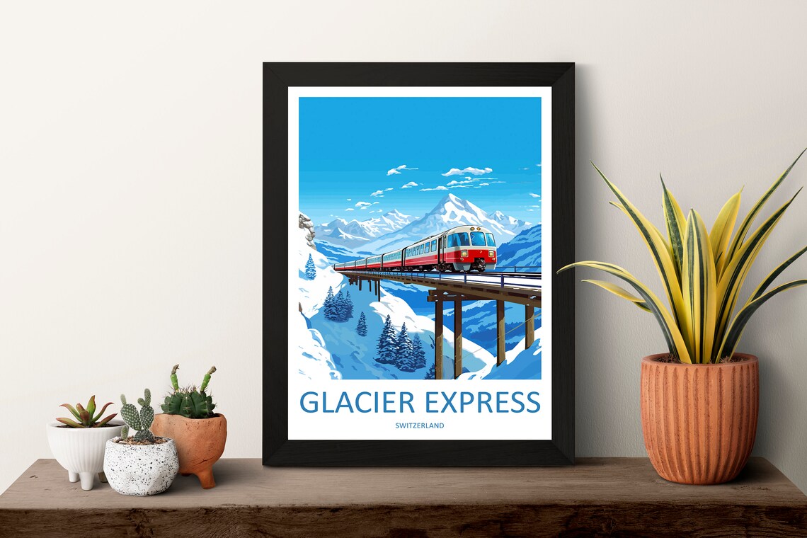 Glacier Express Travel Poster, Switzerland Rail Journey - Image 3