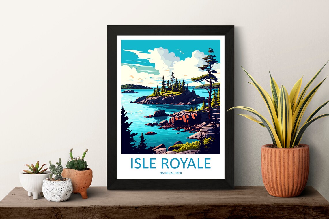 Isle Royale National Park Travel Poster, Wall Art - Image 3