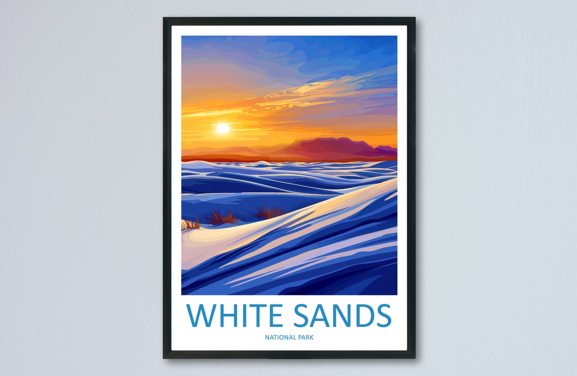 White Sands National Park New Mexico Gypsum Dune Sunset Art Poster