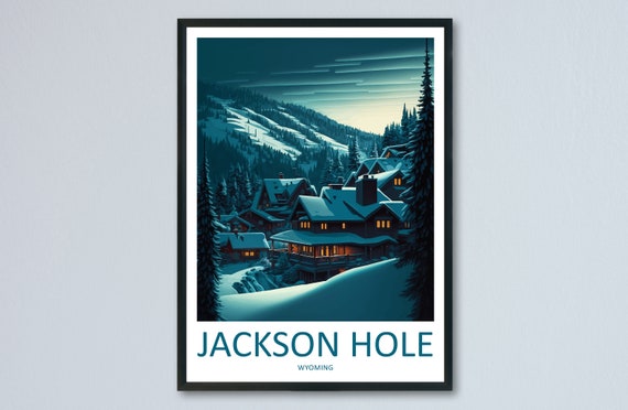 Jackson Hole Travel Print Wall Art Jackson Hole Wall Hanging Home Dcor Jackson Hole Gift Art Lovers Ski Art Lover Gift Jackson Hole Print