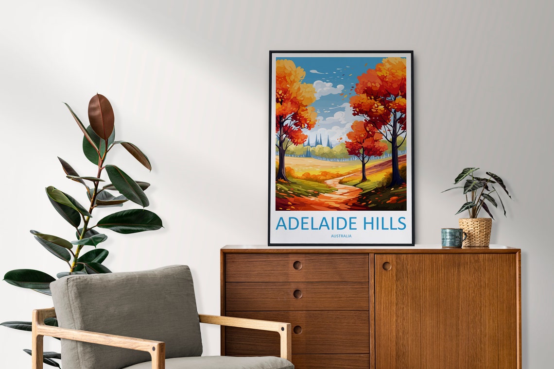 Adelaide Hills Australia Autumn Trees Country Path Warm Poster - Image 2