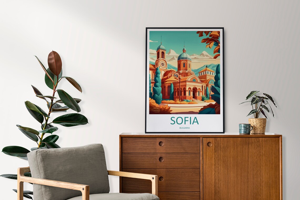Sofia, Bulgaria Travel Poster, St Alexander Nevsky Cathedral - Image 2