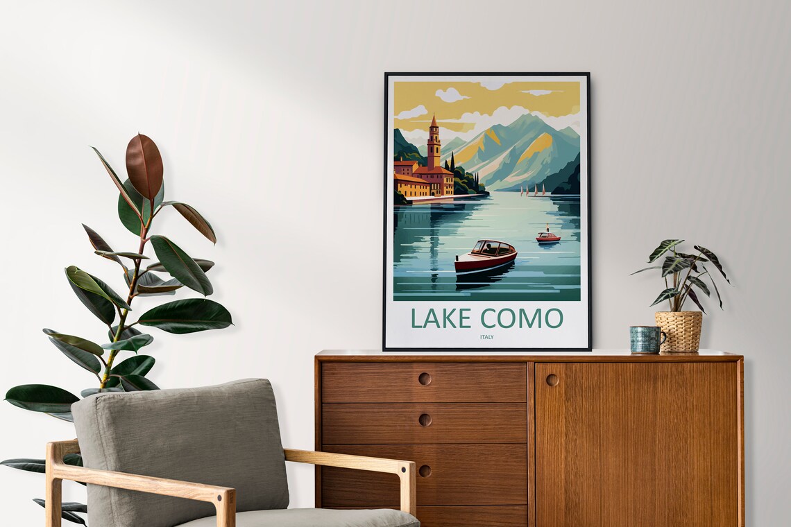 Lake Como Italy Wall Hanging Travel Poster - Image 2