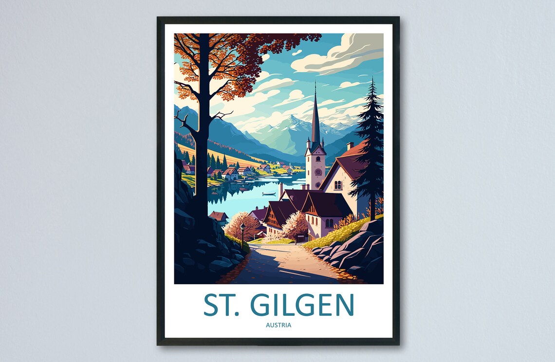 St Gilgen, Austria Travel Poster for Home Decor