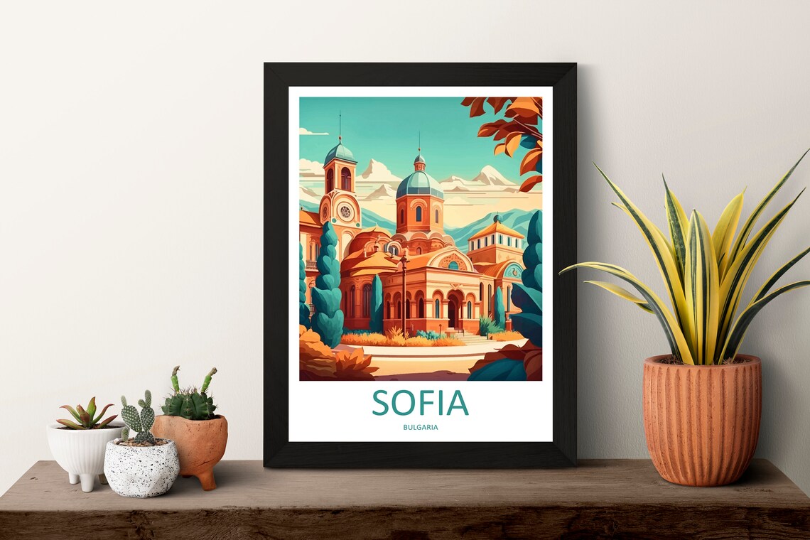 Sofia, Bulgaria Travel Poster, St Alexander Nevsky Cathedral - Image 3