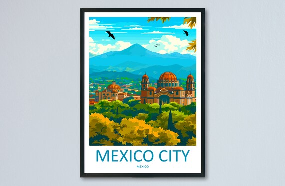 Mexico City Travel Print Wall Art Hanging Home Decoration Gift Lovers