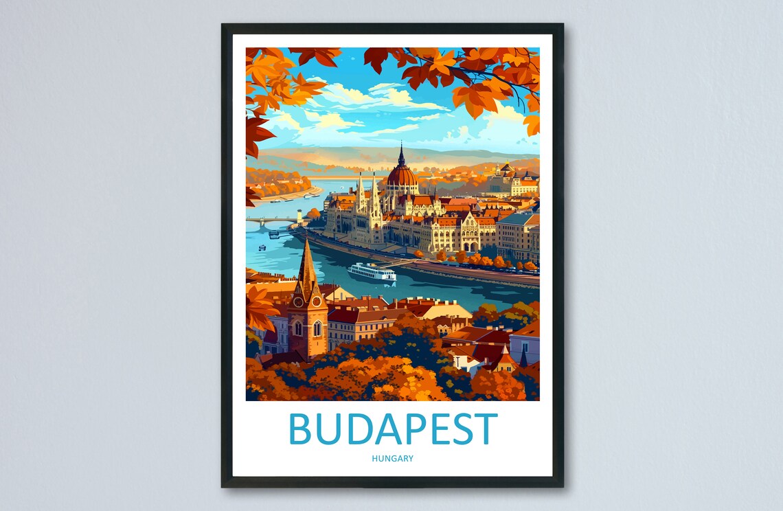 Budapest Travel Poster, Hungary Place Wall Decor