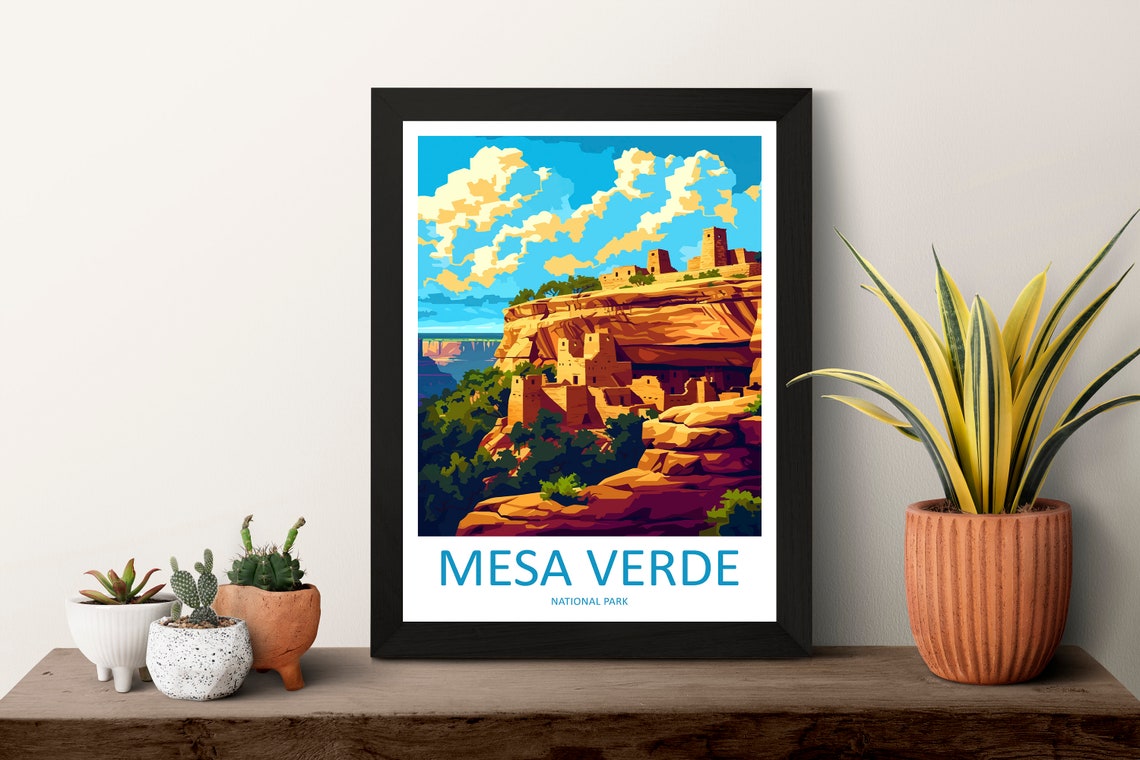 Mesa Verde Cliff Dwellings Colorado National Park Art Poster - Image 3