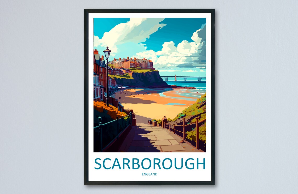 Scarborough Travel Poster, England Place Print
