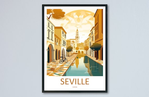 Seville Travel Poster, Spain Wall Art