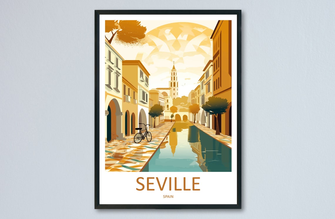Seville Travel Poster, Spain Wall Art