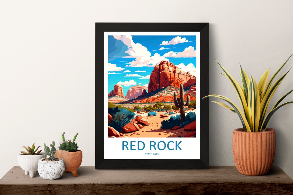 Red Rock State Park Arizona Desert Cactus Formations Day Poster - Image 3
