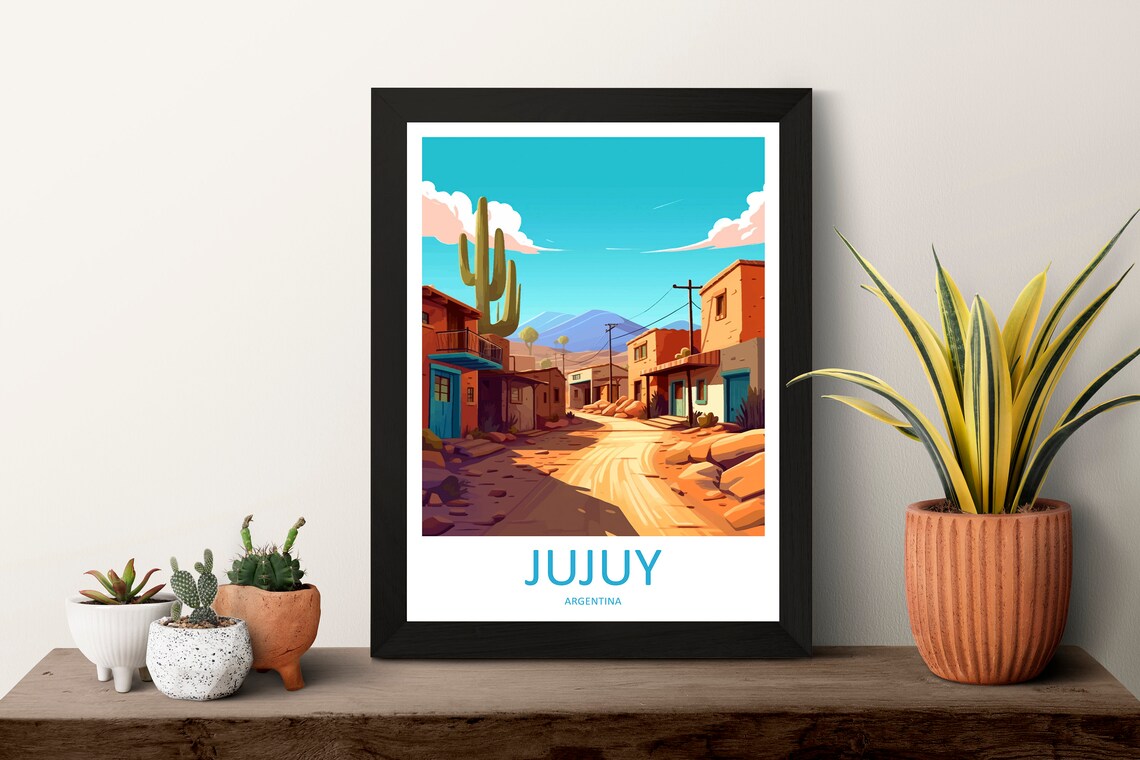 Jujuy Argentina Vintage Style Travel Poster for Desert Town Wall Decor - Image 3