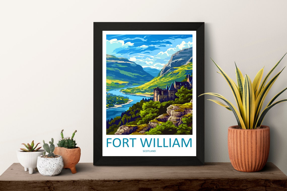 Fort William Scotland Castle Valley River Highlands View Poster - Image 3