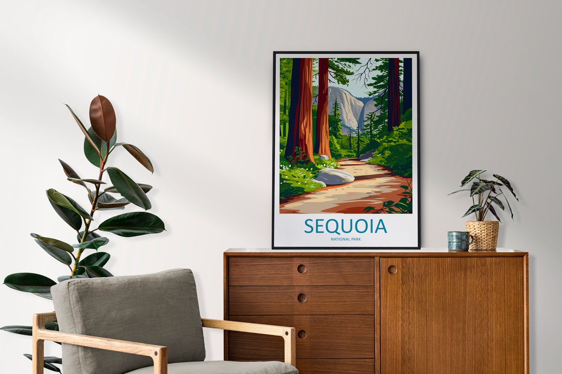 Sequoia National Park Giant Redwood Forest Trail Scenic Poster - Image 2