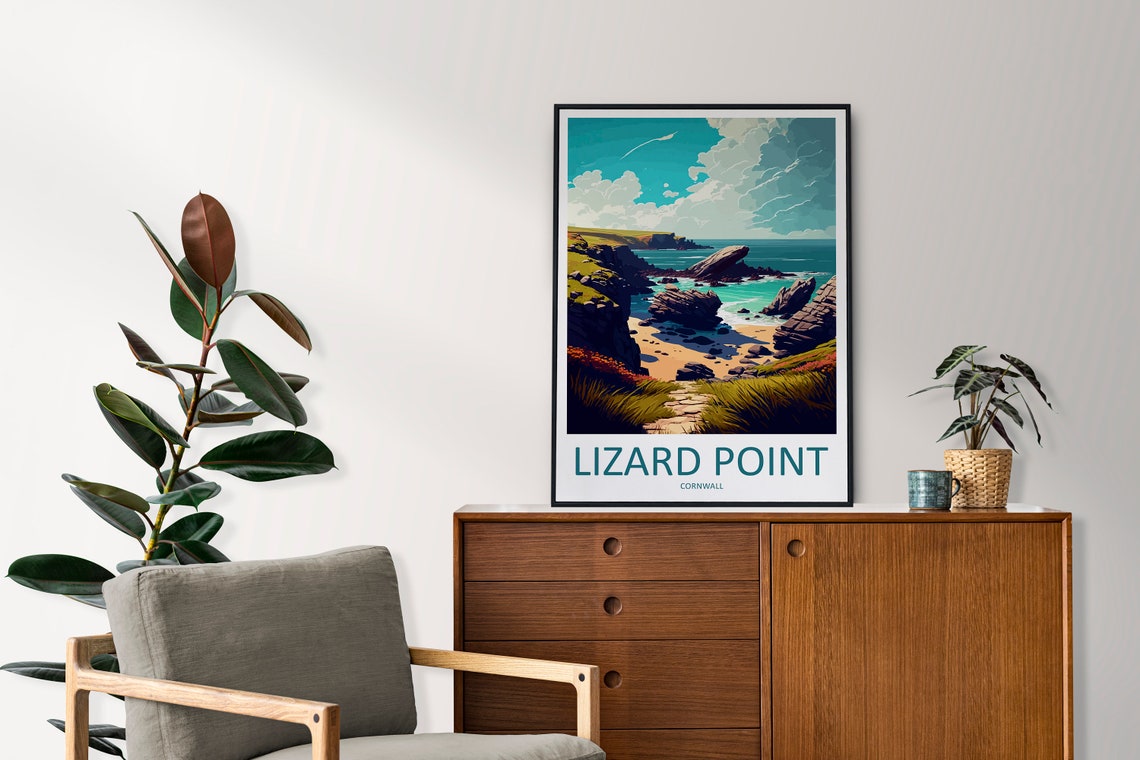 Lizard Point Cornwall Rocky Cove Coastal Summer Travel Poster - Image 2