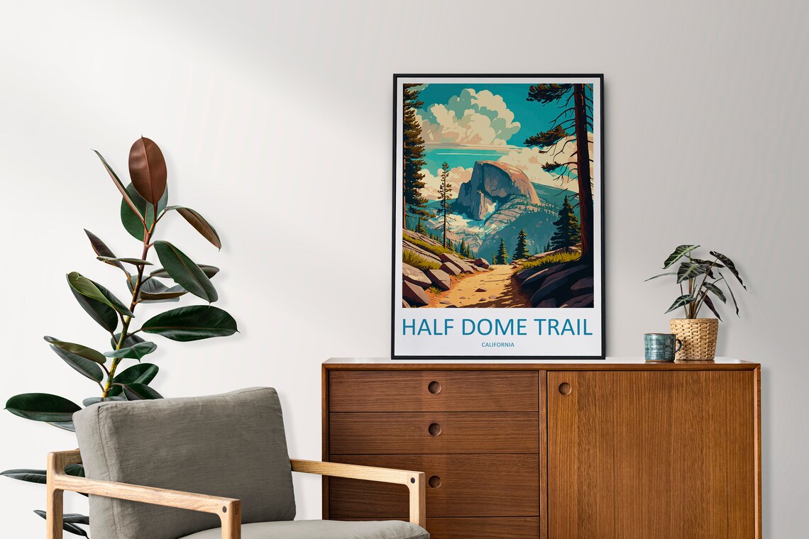 Half Dome Trail Yosemite Travel Poster, California - Image 2