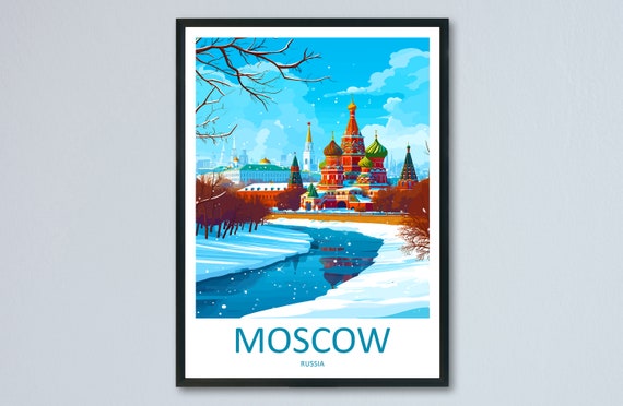 Moscow Travel Poster, Russia Home Decor