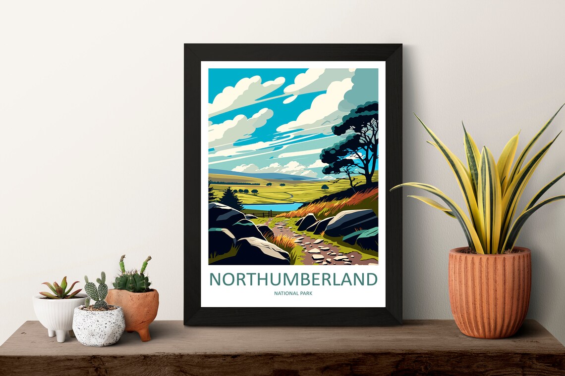Northumberland Travel Poster, National Park Wall Art - Image 3
