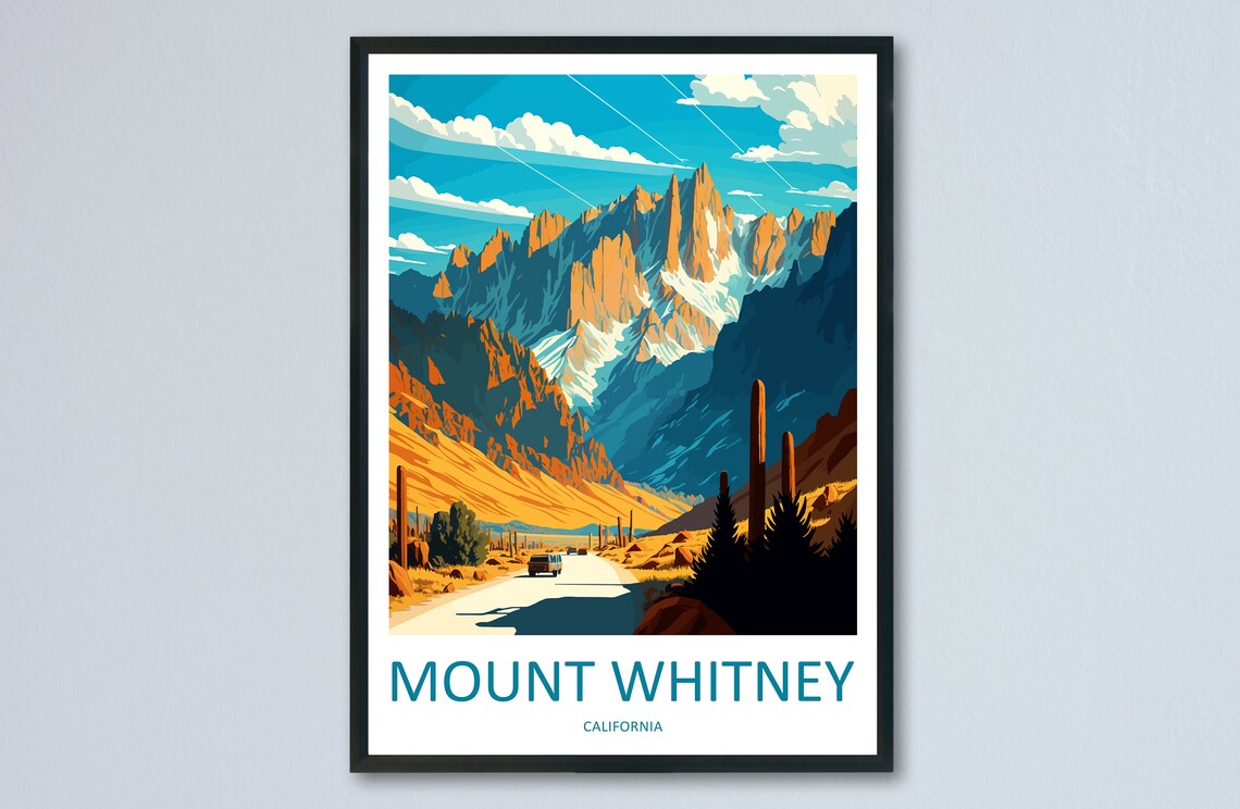 Mount Whitney Travel Print, California Landscape