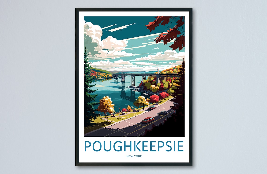 Poughkeepsie Travel Poster, New York State Art