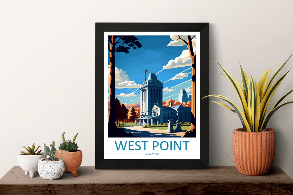 West Point New York Military Academy Hall Under a Bright Sky Poster - Image 3