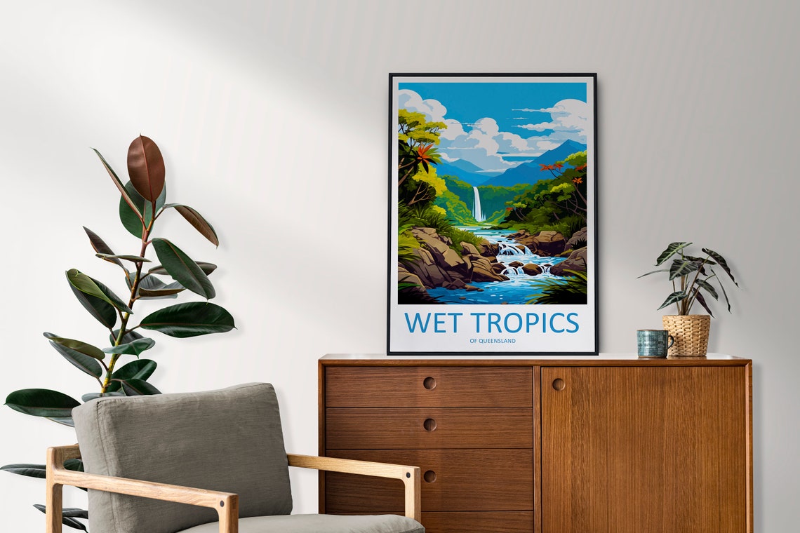 Wet Tropics Of Queensland Travel Print Wall Art Wet Tropics Of Queensland Wall Hanging Home Dcor Wet Tropics Of Queensland Gift Art Lovers - Image 2