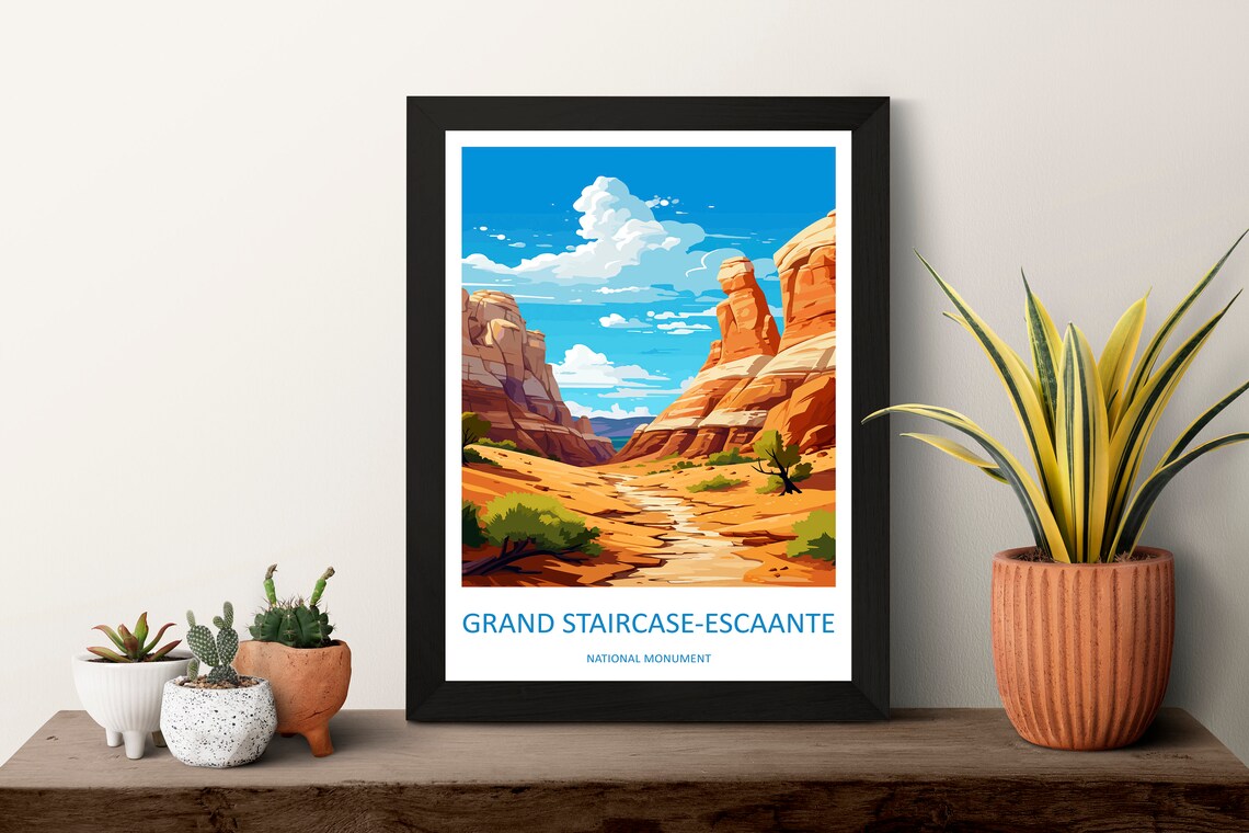 Grand Staircase-Escalante Utah Desert Canyon Vintage Travel Poster - Image 3