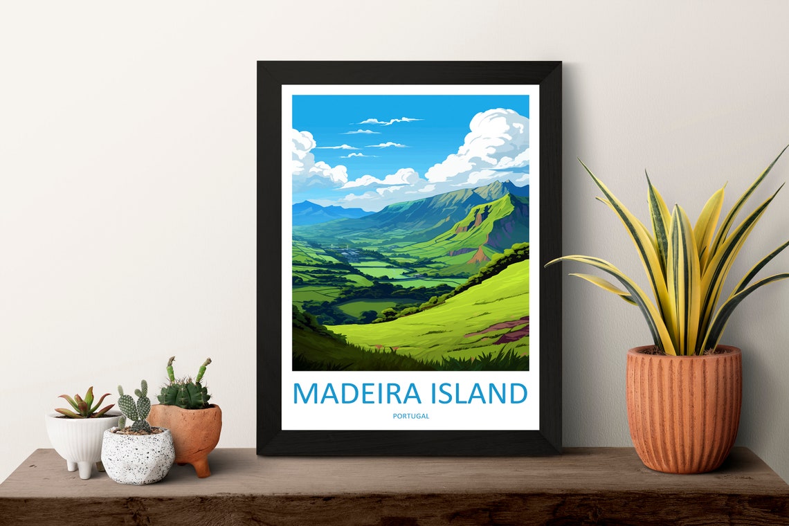 Madeira Island Portugal Green Valleys Mountains Scenic Travel Poster - Image 3