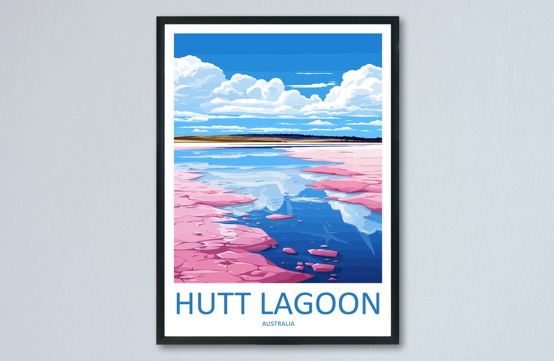 Hutt Lagoon Western Australia Pink Salt Lake Mirror Travel Poster