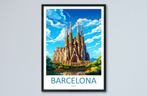 Barcelona Travel Poster, Spain Wall Art