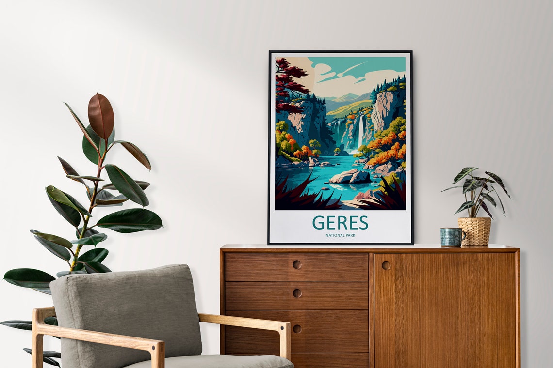 Geres National Park Travel Print Wall Art Geres National Park Wall Hanging Home Decor National Park Gift Geres Portugal Lovers Wall Art - Image 2