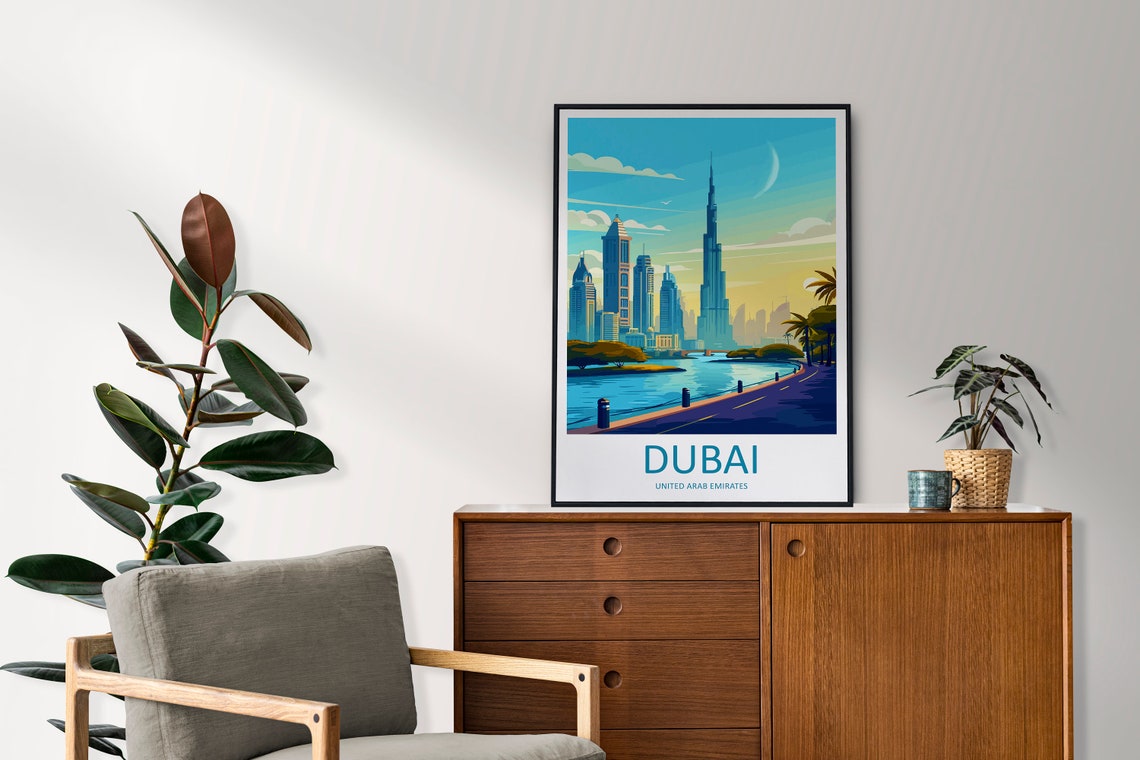 Dubai United Arab Emirates Skyline Burj Khalifa at Dusk Poster - Image 2