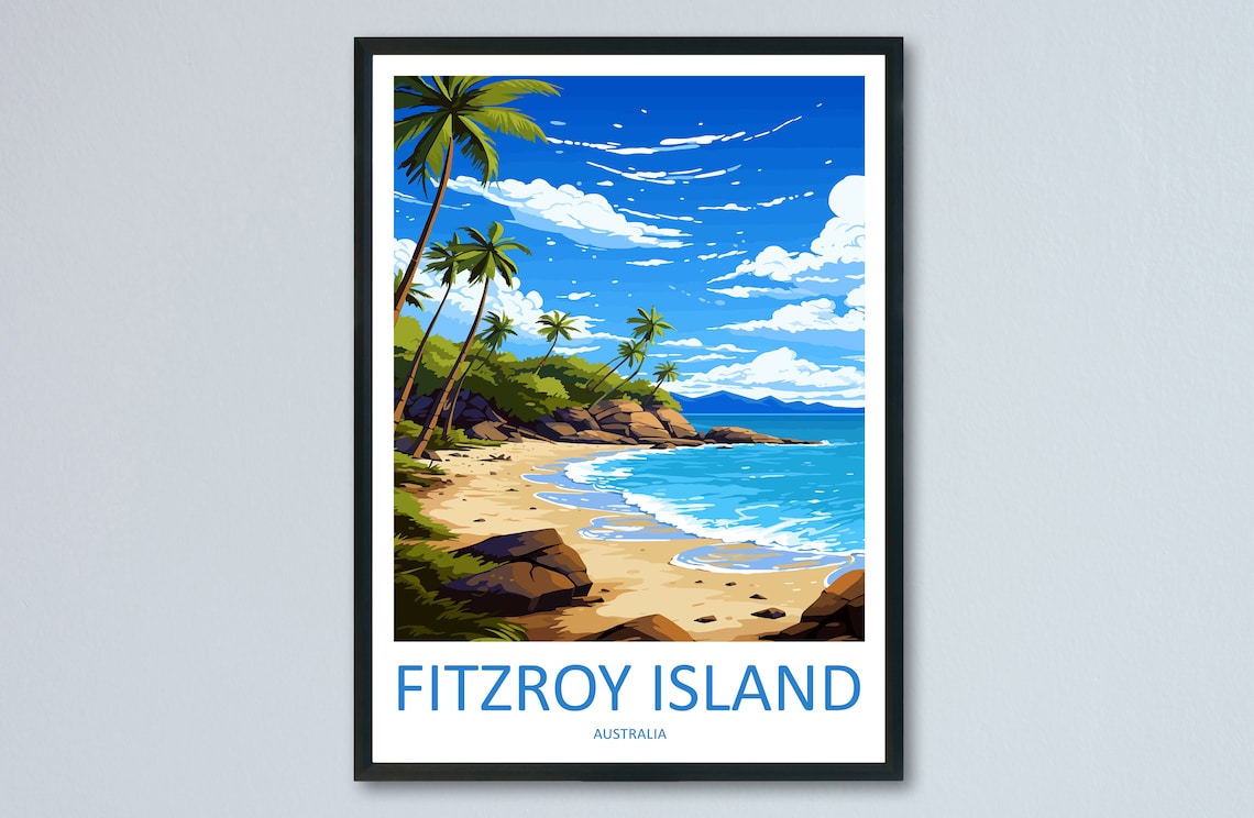 Fitzroy Island Travel Poster, Australia Wall Art