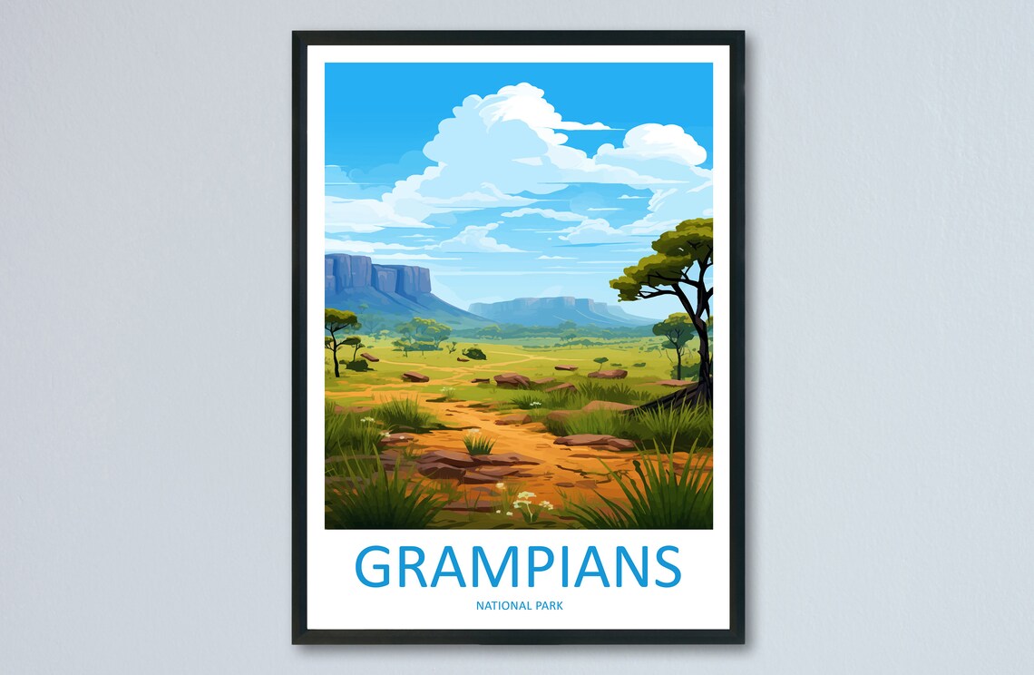 Grampians National Park Open Bushland and Flat-Topped Ranges Poster