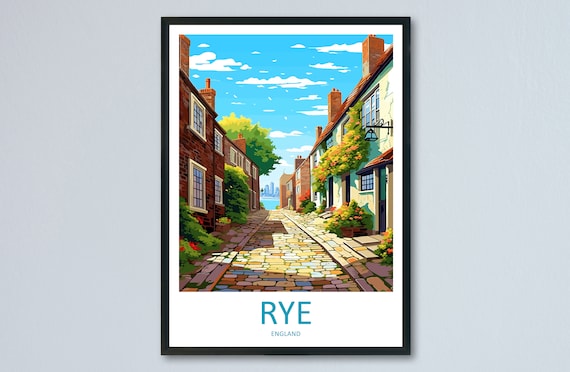 Rye Travel Poster, England Wall Art Print