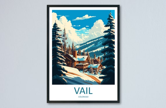 Vail Ski Resort Travel Print Wall Art Vail Ski Resort Wall Hanging Home Dcor Vail Gift Art Lovers Ski Art Lover Gift Vail Print Skiing