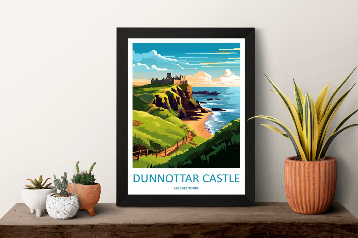 Dunnottar Castle Travel Poster, Europe Landmark - Image 3